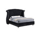 Queen Bedroom Set, Upholstered, Black, 3 Piece Set with 2 Nightstands