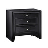Queen Bedroom Set, Upholstered, Black, 3 Piece Set with 2 Nightstands