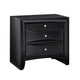 Queen Bedroom Set, Upholstered, Black, 3 Piece Set with 2 Nightstands
