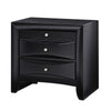 Queen Bedroom Set, Upholstered, Black, 3 Piece Set with 2 Nightstands
