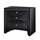 Queen Bedroom Set, Upholstered, Black, 3 Piece Set with 2 Nightstands