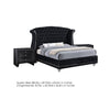 Queen Bedroom Set, Upholstered, Black, 3 Piece Set with 2 Nightstands