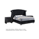 Queen Bedroom Set, Upholstered, Black, 3 Piece Set with 2 Nightstands
