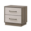 King Bedroom Set, Storage Gray and Nickel, 3 Piece Set with 2 Nightstands