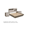 King Bedroom Set, Storage Gray and Nickel, 3 Piece Set with 2 Nightstands