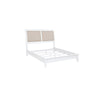 Queen Bedroom Set, White and Beige, 2 Piece Set with Nightstand
