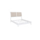 Queen Bedroom Set, White and Beige, 2 Piece Set with Nightstand
