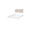 Queen Bedroom Set, White and Beige, 2 Piece Set with Nightstand