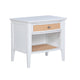 Queen Bedroom Set, White and Beige, 2 Piece Set with Nightstand