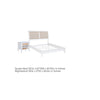 Queen Bedroom Set, White and Beige, 2 Piece Set with Nightstand