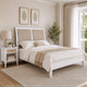 Queen Bedroom Set, White and Beige, 2 Piece Set with Nightstand