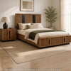 King Bedroom Set, Storage, Brown and Black, 2 Piece Set with Nightstand