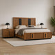 King Bedroom Set, Brown and Black, 3 Piece Set with 2 Nightstands