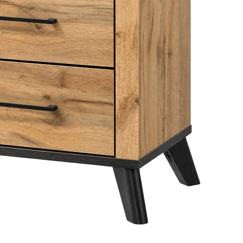 Queen Bedroom Set, Black, Dark Brown, 2 Piece Set with Nightstand