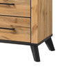 Queen Bedroom Set, Black, Dark Brown, 3 Piece Set with 2 Nightstands