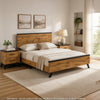 Queen Bedroom Set, Black, Dark Brown, 3 Piece Set with 2 Nightstands