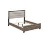Queen Bedroom Set, Oak Brown, Silver, 2 Piece Set with Nightstand