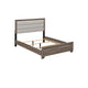 Queen Bedroom Set, Oak Brown, Silver, 2 Piece Set with Nightstand