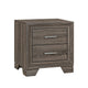 Queen Bedroom Set, Oak Brown, Silver, 2 Piece Set with Nightstand