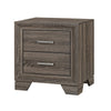 Queen Bedroom Set, Oak Brown, Silver, 2 Piece Set with Nightstand