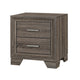 Queen Bedroom Set, Oak Brown, Silver, 2 Piece Set with Nightstand