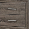 Queen Bedroom Set, Oak Brown, Silver, 2 Piece Set with Nightstand