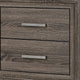 Queen Bedroom Set, Oak Brown, Silver, 2 Piece Set with Nightstand