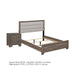 Queen Bedroom Set, Oak Brown, Silver, 2 Piece Set with Nightstand