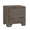 Queen Bedroom Set, Oak Brown, Silver, 3 Piece Set with 2 Nightstands