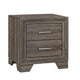 Queen Bedroom Set, Oak Brown, Silver, 3 Piece Set with 2 Nightstands