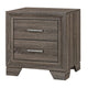 Queen Bedroom Set, Oak Brown, Silver, 3 Piece Set with 2 Nightstands