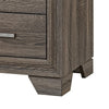 Queen Bedroom Set, Oak Brown, Silver, 3 Piece Set with 2 Nightstands