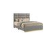 Queen Bedroom Set, Gray, Gold,  White, 3 Piece Set with 2 Nightstands
