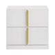 Queen Bedroom Set, Gray, Gold,  White, 3 Piece Set with 2 Nightstands