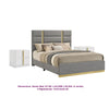Queen Bedroom Set, Gray, Gold,  White, 3 Piece Set with 2 Nightstands