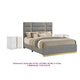 Queen Bedroom Set, Gray, Gold,  White, 3 Piece Set with 2 Nightstands