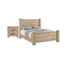 Queen Bedroom Set, Oak Beige and Black, 2 Piece Set with Nightstand