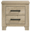 Queen Bedroom Set, Oak Beige and Black, 2 Piece Set with Nightstand