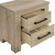 Queen Bedroom Set, Oak Beige and Black, 2 Piece Set with Nightstand