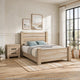 Queen Bedroom Set, Oak Beige and Black, 2 Piece Set with Nightstand