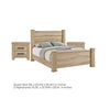 Queen Bedroom Set, Oak Beige and Black, 3 Piece Set with 2 Nightstands