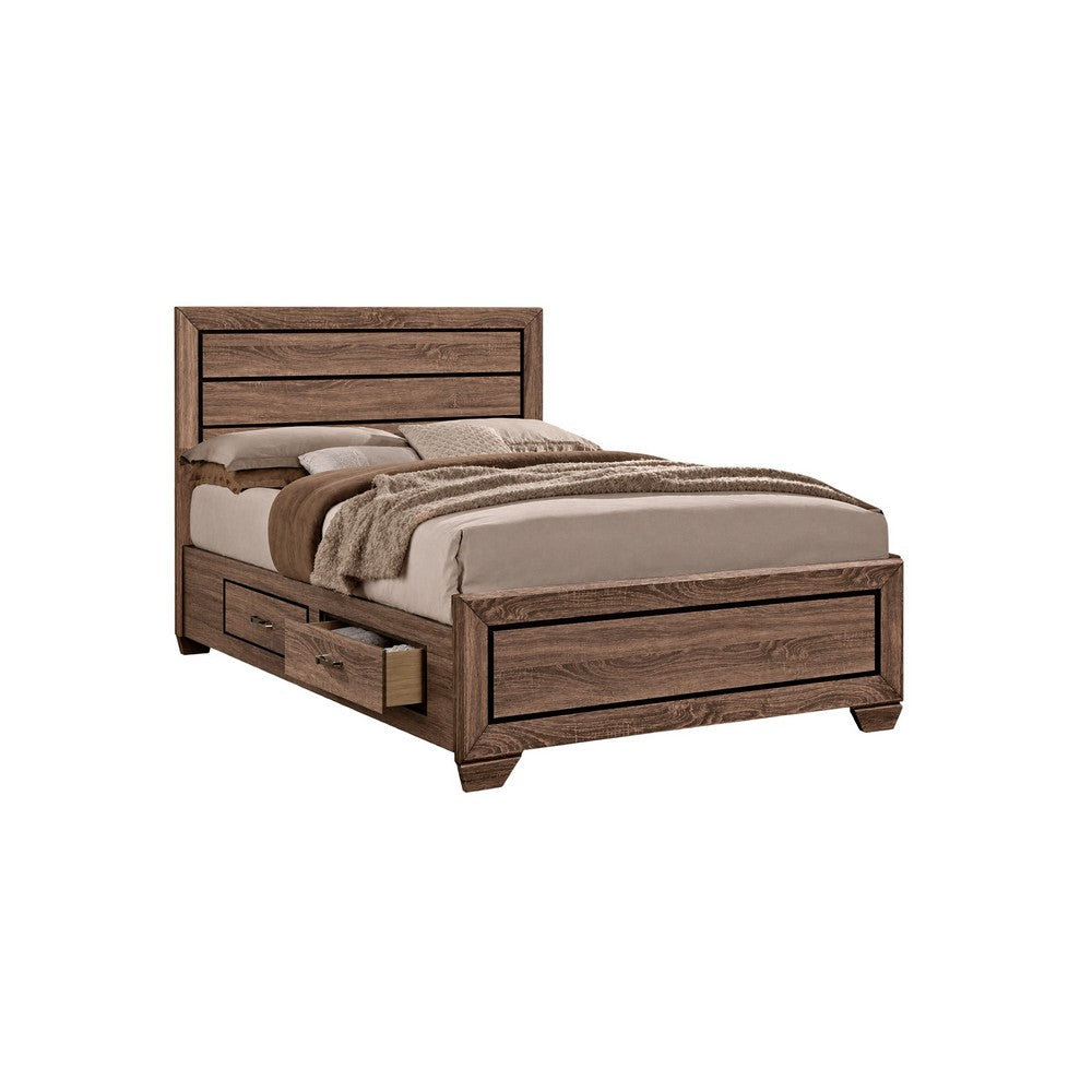 California King Bedroom Set, Storage, Brown, 2 Piece Set with Nightstand