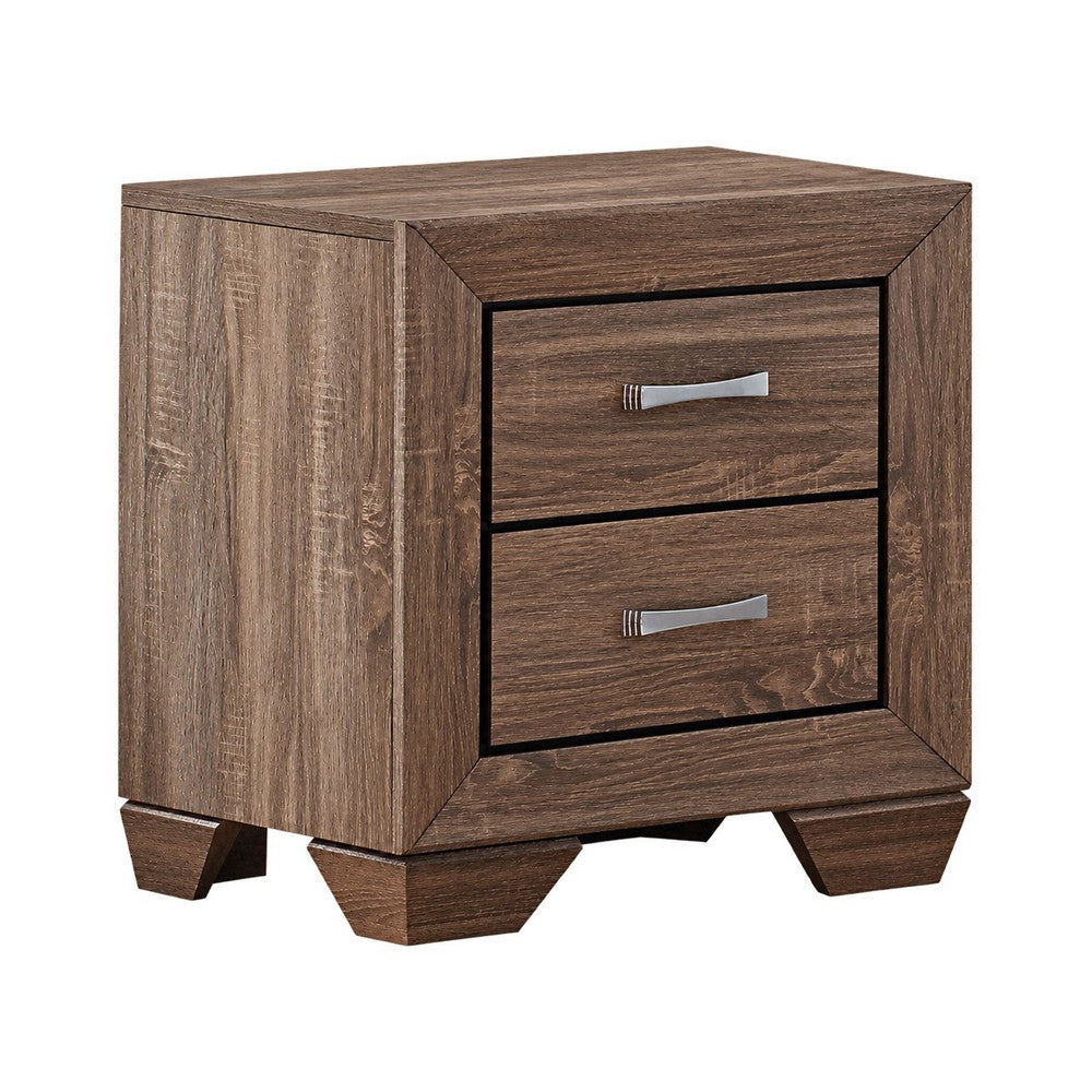 California King Bedroom Set, Storage, Brown, 2 Piece Set with Nightstand