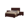 King Bedroom Set, Storage Design, Brown, 3 Piece Set with 2 Nightstands