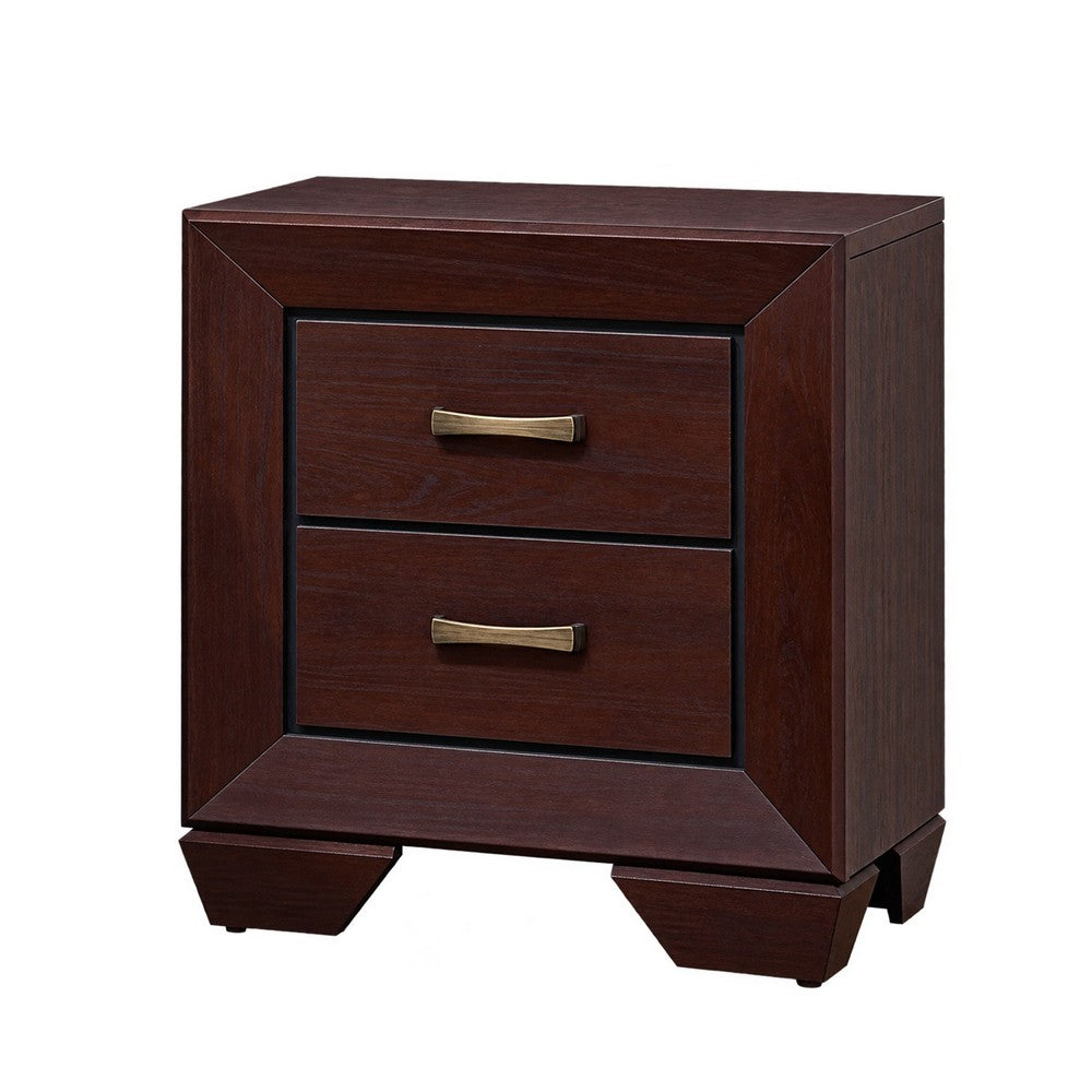 King Bedroom Set, Storage Design, Brown, 3 Piece Set with 2 Nightstands