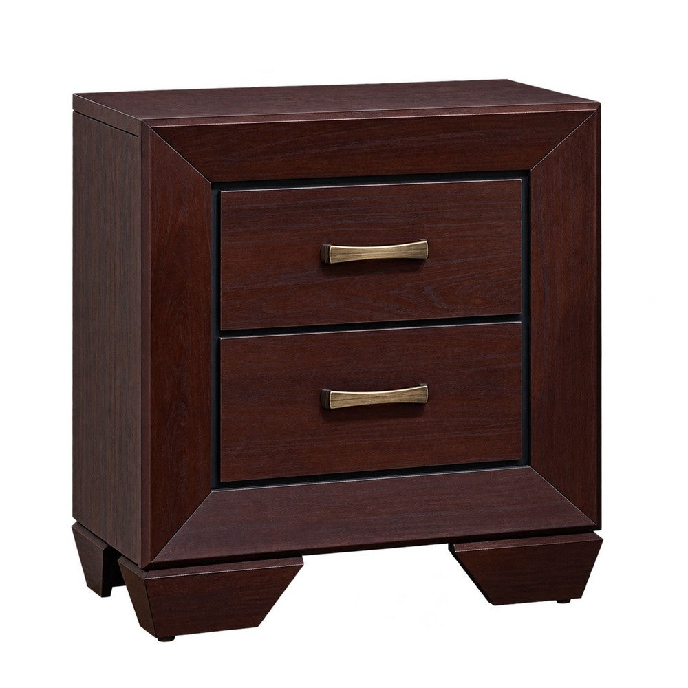 King Bedroom Set, Storage Design, Brown, 3 Piece Set with 2 Nightstands