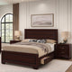 King Bedroom Set, Storage Design, Brown, 3 Piece Set with 2 Nightstands