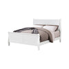 4pc Queen Bedroom Set, White and Nickel, 2 Nightstands and Dresser