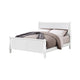 4pc Queen Bedroom Set, White and Nickel, 2 Nightstands and Dresser