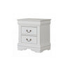 4pc Queen Bedroom Set, White and Nickel, 2 Nightstands and Dresser